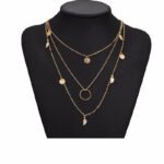 Collar en capas dije de hoja - Imagen 2