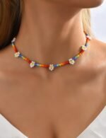 Collar multicolor con flores - Imagen 2