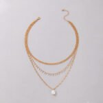 Collar en capas dije de perla - Imagen 5