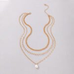 Collar en capas dije de perla - Imagen 4