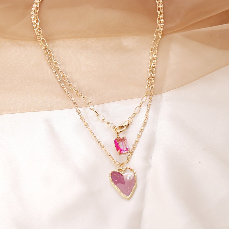 20210518034418_637-1.jpg Collar multicapas de corazón rosa - Imagen 1