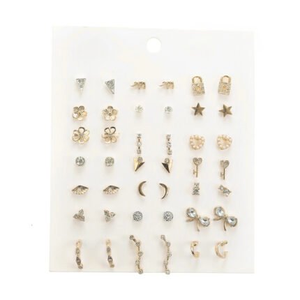 Set de aretes de boton con aleacion de zinc Anatole