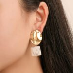 Aretes colgantes con aleacion de zinc Drosia - Imagen 6