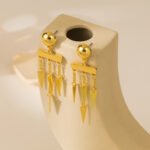 Aretes colgantes con aleacion de zinc Rhea - Imagen 4