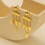 Aretes colgantes con aleacion de zinc Rhea - Imagen 5