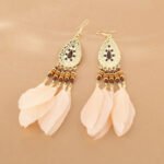Aretes colgantes con plumas Ligeia - Imagen 3