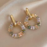 Aretes colgantes con circonita y aleacion de zinc Neda - Imagen 3