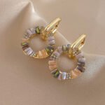Aretes colgantes con circonita y aleacion de zinc Neda