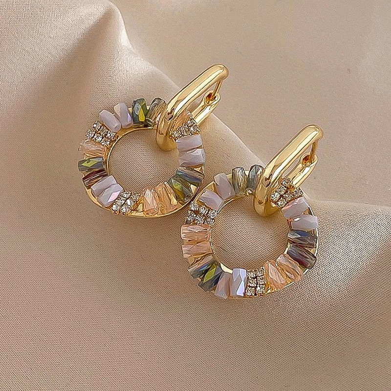 174297611495232_3576 Aretes colgantes con circonita y aleacion de zinc Neda - Imagen 1