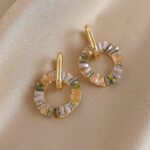Aretes colgantes con circonita y aleacion de zinc Neda - Imagen 4
