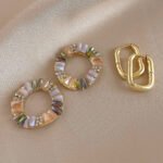 Aretes colgantes con circonita y aleacion de zinc Neda - Imagen 2