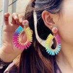 Aretes caseros colgantes con aleacion de zinc Calirroe - Imagen 2