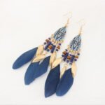 Aretes con plumas y esmalte Cirene