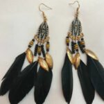 Aretes con plumas y esmalte Cirene - Imagen 2