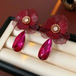 Aretes en forma de flor con aleacion de zinc Cirene