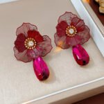 Aretes en forma de flor con aleacion de zinc Cirene - Imagen 6