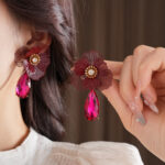 Aretes en forma de flor con aleacion de zinc Cirene - Imagen 5