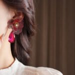 Aretes en forma de flor con aleacion de zinc Cirene - Imagen 4