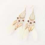 Aretes con plumas y esmalte Cirene - Imagen 4