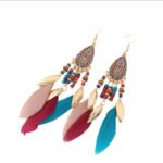 Aretes con plumas y esmalte Cirene - Imagen 3